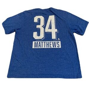 Toronto Maple Leafs Auston Matthews #34 Blue T-Shirt Men's L NHL Hockey